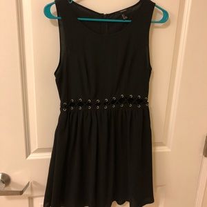 Black sleeveless dress with cut out middle